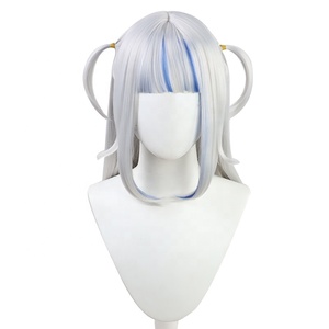Commercio all'ingrosso 55cm lungo rettilineo argento blu misto virtuale YouTuber Gawr <span class=keywords><strong>Gura</strong></span> parrucca Cosplay sintetico Anime resistente al calore parrucca dei capelli - Product Image 2