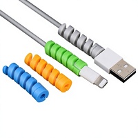 Protector de Cable en Espiral de Silicona, Organizador de Cables para Teléfono, Protector de Cabezal de Carga Resistente a Roturas, Enrollador Anti-Fracturas
