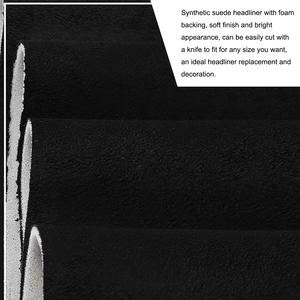 Interior del coche <span class=keywords><strong>Techo</strong></span> Liner Tapicería Negro Suede Headliner <span class=keywords><strong>Material</strong></span> <span class=keywords><strong>de</strong></span> tela - Product Image 1