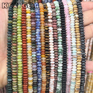 도매 6x3mm 천연 로즈 쿼츠 모스 아게이트 타이거 아이 스톤 론델 비즈 루즈 플라잉 소서 스페이서 비즈 주얼리 제작용 - Product Image 2