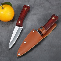 Couteau à éplucher de haute qualité en acier inoxydable à haute teneur en carbone, martelé, 4 pouces, avec manche en bois Pakka, pour usage quotidien et chasse