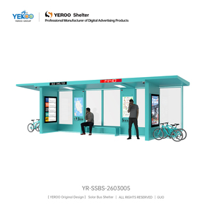 Parada de Autobús Inteligente Yeroo con Paneles Solares y Función de Carga, Diseño de Estructura de Acero para Estacionamiento Público - Product Image 1