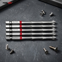 Embouts de visseuse à chocs industriels PH2 en acier chromé HRC 58-62, avec joint en bambou, zone de torsion flexible, robustes, anti-échappement