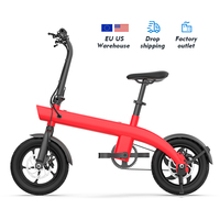 Bicicleta Eléctrica Plegable de 14 Pulgadas con Suspensión Completa, Neumáticos Anchos, Color Negro y Blanco, de Aleación, Precio de Fábrica