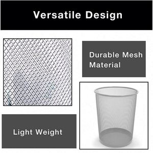 Home or <b>Office</b> Metal square Waste Can Paper Wastebasket Garbage Container Bin for Bathrooms Metal Trash Basket - Product Image 3