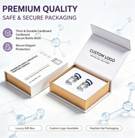 Boîte personnalisée de luxe magnétique rigide pour flacons de peptides, avec revêtement UV, emballage en carton à couvercle rabattable pour sérum et flacons de peptides de soin de la peau