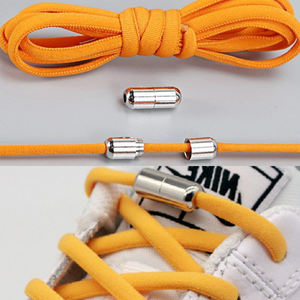 맞춤 제작 105cm 원형 신발끈 금속 버클 잠금 무타이 엘라스틱 타이 프리 스니커 신발끈 - Product Image 5