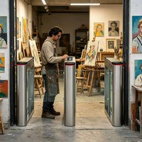 Porte tournante en acier inoxydable 304, scanner de codes QR bidirectionnel, reconnaissance faciale pour supermarché, vente en gros d'usine