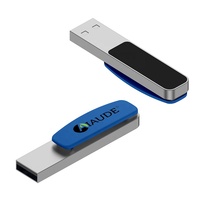 Menyala Logo Usb Flash Drive 3.0 logam perak klip Flash Chip memori bersinar Flash Drive 32gb 64gb 128gb untuk PC