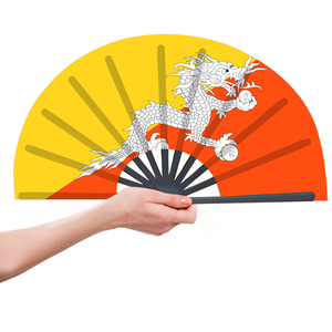 Abanicos Plegables de Bambú con la Bandera de Bután al por Mayor, Abanico de Mano para Carnaval, Boda, Festival, Fiesta, Agencia de Viajes - Product Image 2