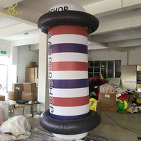 Columna de Luz Espiral Inflable Decorativa para Exteriores de Barbería