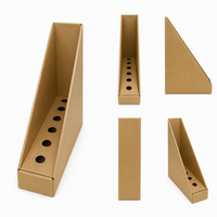 Boîte triangulaire en carton kraft personnalisée avec logo, boîte cadeau en forme de cale, finition vernis UV à points dorés, pliable, écologique