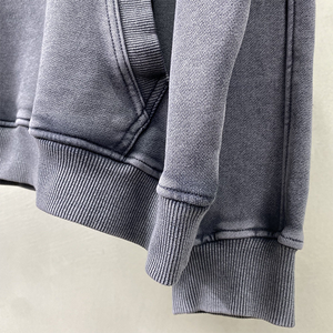 420G Street Made Old Washed Casual felpa dei pesi massimi da uomo e donna ampia giacca retrò con cappuccio - Product Image 5