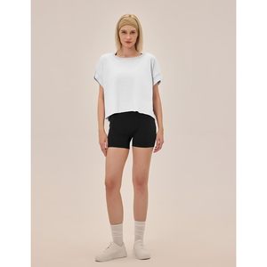 Abbigliamento sportivo da donna Premium top Open Back Gym Running Yoga Crop t-Shirt ampia a maniche corte traspirante - Product Image 5