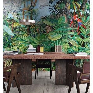 קלאסי יער גשם טרופי עם בעלי החיים עיצוב Handcutting קרח ירקן זכוכית פסיפס קיר דקו קיר אריחי - Product Image 5