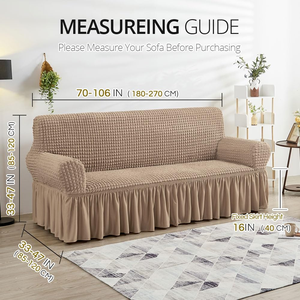 Light-Luxury Fabric <b>Sofa</b> Cover Full-Wrap Bubble-Gauze Solid Color All-Season Universal Global <b>Sofa</b> <b>Slipcover</b> - Product Image 5