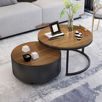 Table basse en verre et métal pour petites maisons et salons, avec espace de rangement et roulettes, en bois massif