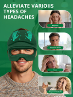 Chapeau en gel pour soulager les migraines avec masque pour les yeux |   Casquette de thérapie chaude et froide 2-en-1 pour les maux de tête, le stress et les yeux gonflés, réutilisable