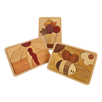 Jouet de puzzle en bois non peint pour enfants Runwood, décoration créative en bois massif pour la maison, peintures écologiques, cadeau artisanal en bois