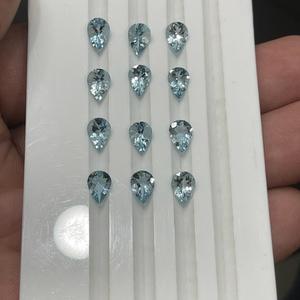Pierre précieuse naturelle Aigue-marine bleu marine faite à la main, taille cœur poire, cristal en vrac, vente en gros pour la fabrication de bijoux OEM - Product Image 1