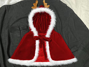 Capa con Capucha de Terciopelo Rojo <span class=keywords><strong>para</strong></span> Mujer, Disfraz de Santa Claus <span class=keywords><strong>para</strong></span> TV, Disfraz de Navidad, Material de Poliéster <span class=keywords><strong>para</strong></span> Fiesta de <span class=keywords><strong>Carnaval</strong></span> - Product Image 3