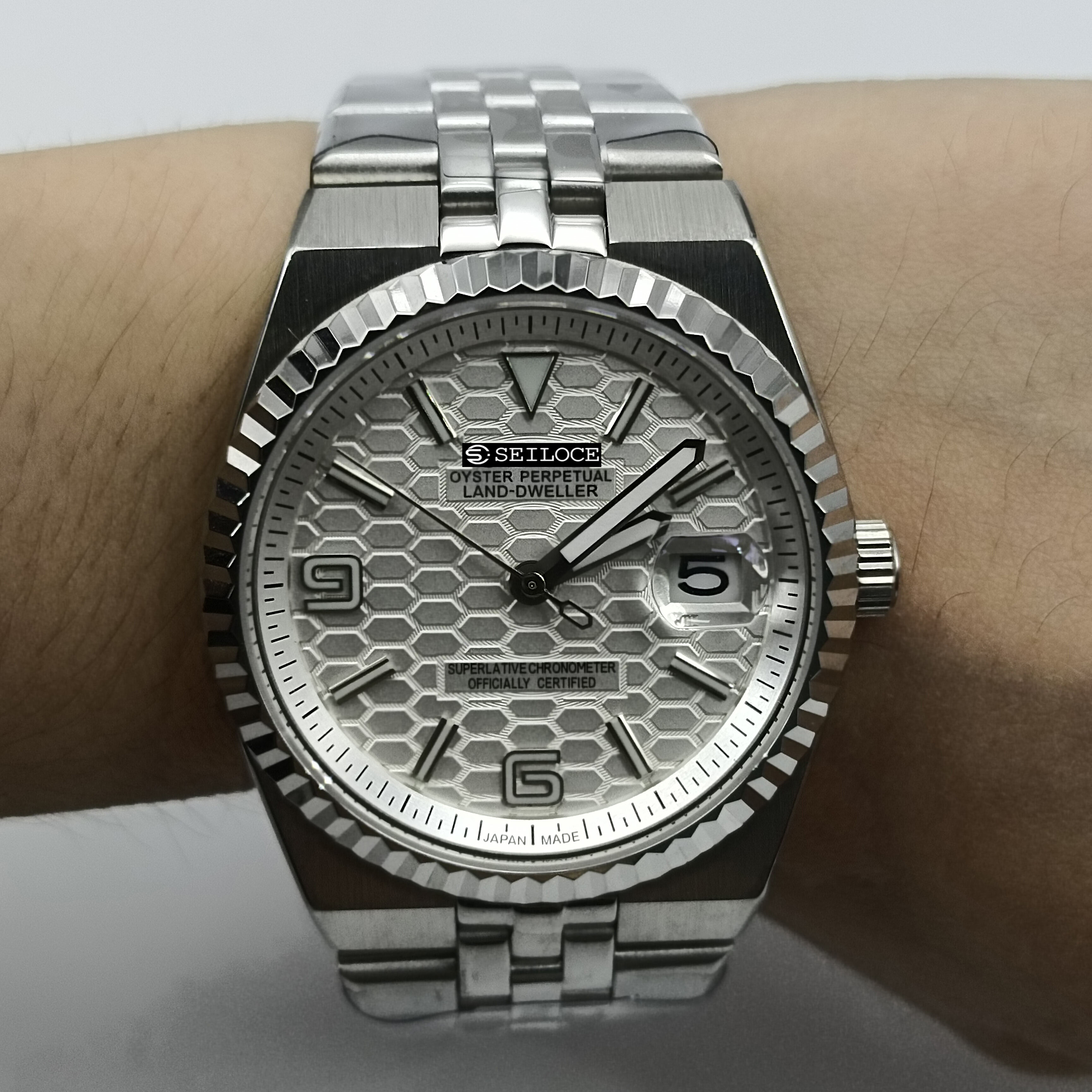 Silver Case+White Dial