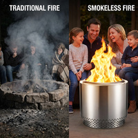 Brasero sans fumée haut de gamme en acier inoxydable 304, poêle à bois à combustion secondaire pour camping en extérieur, barbecue, terrasse extérieure