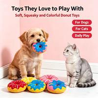 Jouet pour chien en peluche en forme de beignet, jouet à mâcher doux pour chien, jouet interactif pour animaux de compagnie résistant aux morsures, vente en gros de jouets pour chiens