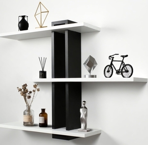 Estantes Flotantes de Madera de Pino de 3 Niveles para Decoración del Hogar, Exhibición de Fotos en Pared, Almacenamiento de Plantas y Artículos Diversos para Sala de Estar - Product Image 1