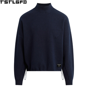 Oem Odm Mock Neck <b>Sweater</b> Men Heavyweight Fine Knit Jumper Charcoal Grey Men'S Hoodies & Sweatshirts Clothing Manufacturers Bulk - Product Image 5