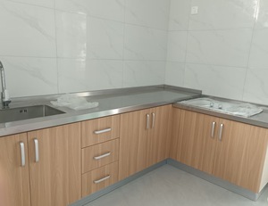 Lámina de Acero Inoxidable con Acabado <span class=keywords><strong>Madera</strong></span> Antihuellas para Cocina - Product Image 1