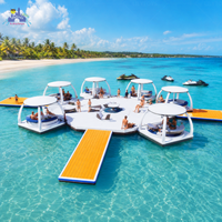 Système de quai gonflable modulaire de luxe pour îles aquatiques, idéal pour les centres de villégiature, clubs nautiques et loisirs commerciaux