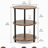 Nouvelle table d'appoint multi-niveaux, petite table basse, structure en métal, design moderne minimaliste, plateau en bois, meubles de salon