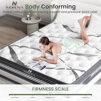 Matelas à ressorts ensachés en tissu de bambou de 12 pouces Queen King Matelas à ressort hélicoïdal intérieur Boîte en carton à rouleau sous vide Prix bon marché-pour les hôtels