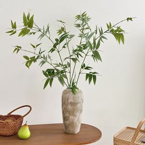 Flores Artificiales de Bambú Yasunobu en Jarrón, 100cm-200cm, Plástico Verde, Decoración Interior para Salón de Té, Diseño de Hotel - Product Image 1