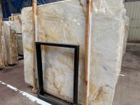 Dalle de marbre naturel beige poli YUSHI, grand design moderne, motif lotus, pour la décoration des sols et des murs d'hôtels
