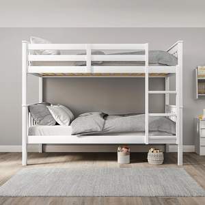 <span class=keywords><strong>Lit</strong></span> <span class=keywords><strong>superposé</strong></span> moderne en pin massif Linrun Meija de 3 pieds, blanc, avec échelle à <span class=keywords><strong>hauteur</strong></span> réglable pour les chambres d'enfants - Product Image 2