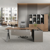 Bureau de direction moderne en forme de L, table de bureau moderne pour directeur ou responsable, mesa de oficina