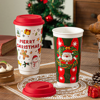 Mug Porselen Hadiah Natal dan Ulang Tahun Desain Kartun Lucu Cangkir Kopi & Air Souvenir Kantor dan Rumah Tangga Dari Cina
