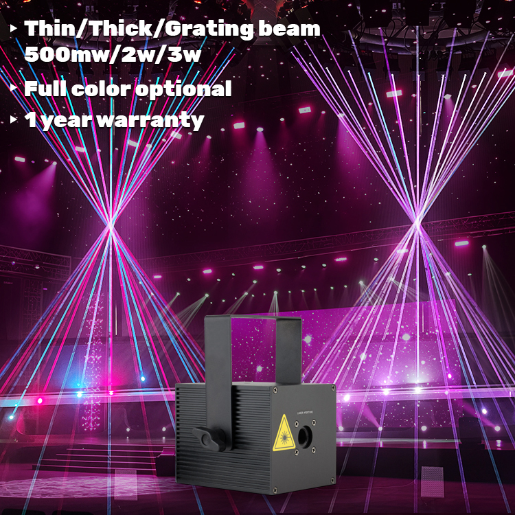 Knight Dmx Control Single Beam for Night Club Disco Party 2w Laser Show Beam Full Color Mini Laser Light