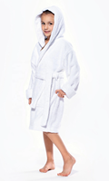 Peignoir pour enfant en coton turc 100% blanc à capuche