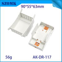 Boîtier de commande électronique 90x55x63mm pour rail DIN, clip de fixation pour montage de carte PCB sur rail DIN, boîtier de projet d'automatisation industrielle pour carte PCB