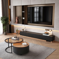 Meuble TV et Table Basse Nordiques en Bois Massif, Meuble Latéral Rétractable, Petit Meuble de Sol pour Salon Familial