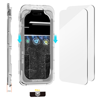Protection d'écran en verre trempé HD 9H pour 16/15/14/13/12/17 Pro Max, kit d'installation facile sans bulles, lot de 2