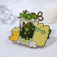 Pin Kerah Transparan Berlapis Emas Kuningan Kustom yang Dipersonalisasi dengan Logo Desain Kustom, Pin Enamel Keras, dan Cetakan Kartun