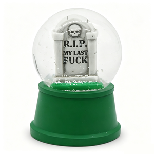 Globe à <span class=keywords><strong>neige</strong></span> en résine réaliste fait main, style Meme d'amour amusant RIP Mon dernier F Uck, avec squelette sur pierre tombale, thème gothique sombre et sarcastique, cadeau fantaisie - Product Image 2
