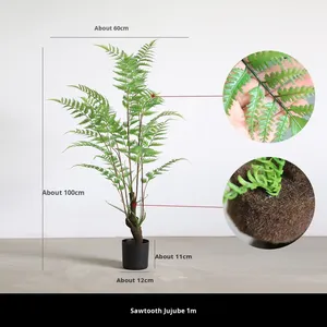 Pianta Artificiale Felce Dorata <span class=keywords><strong>in</strong></span> <span class=keywords><strong>Vaso</strong></span> per Decorazione Interna del Soggiorno, Vendita all'Ingrosso - Product Image 6