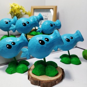 Figurine de lance-poissons en bois de tilleul, décoration végétale pour salon, pièce unique, design moderne - Product Image 2
