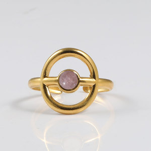 Anillo Abierto de Cristal con Estrella de Piedra Natural, Acero Inoxidable 18k, Amatista, Cuarzo Rosa, Lapislázuli, Balsamita, Arenisca Azul para Mujeres y Hombres - Product Image 3