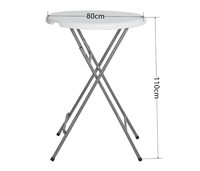 Vente en gros de tables de bar pliantes rondes en plastique blanc de 60cm à hauteur élevée pour cocktail événements